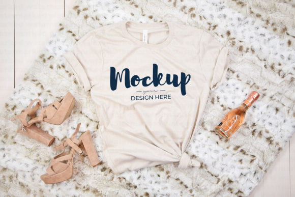 Beige Party T-Shirt Mockup for Graphics and T-Shirts