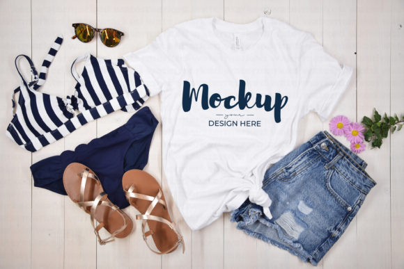 Bella Canvas White Shirt Mockup for Graphics and T-Shirts