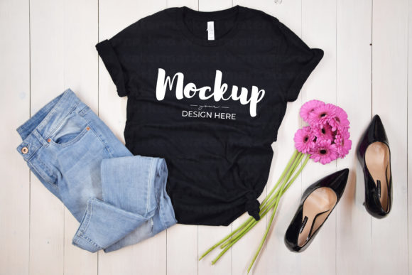Black T-shirt Mockup Bella Canvas 3100