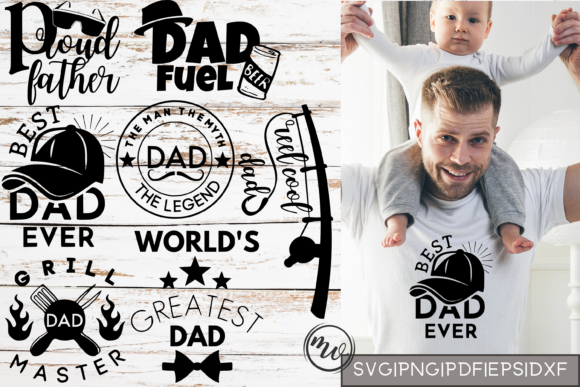 Father's Day Mini T-Shirt Quote Bundle: Graphics & Crafts for Small Business