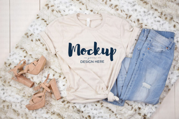 Heather Dust T-Shirt Mockup for Graphics and T-Shirts