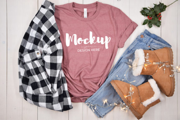 Heather Mauve Mockup Bella Canvas