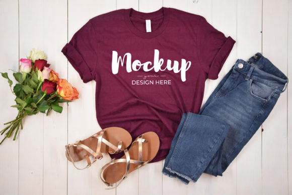 Maroon Bella Canvas Mockup Shirt