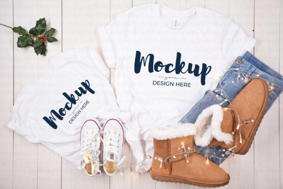 Mom and Daughter Shirt Mockup: Graphics for T-Shirts