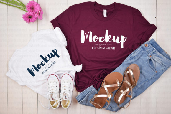 Mom and Daughter Tshirt Mockup for Graphics
