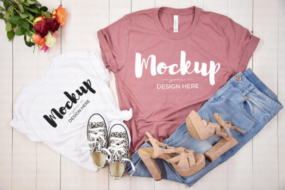 Mommy and Me T-Shirt Mockup Pink