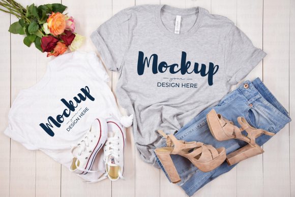 Mother Daughter Shirt Mockup with Roses