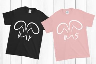 Mr. Ms. Bunny Cut File for T-shirt: Graphics & Crafts