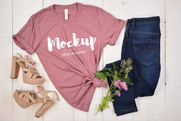 Pink T-shirt Mockup Bella Canvas