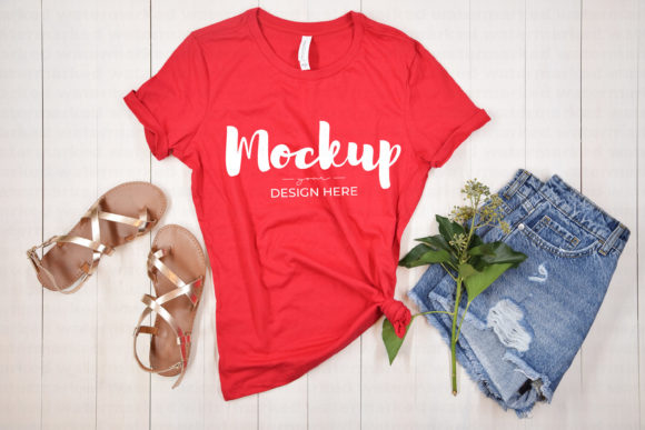 Red Bella Canvas 6400 Shirt Mockup Review