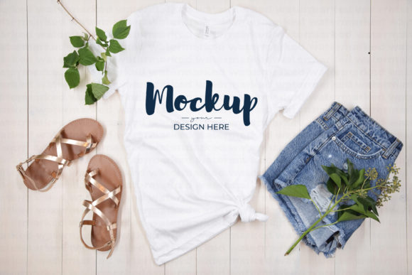 White Bella Canvas 3001 Tshirt Mockup