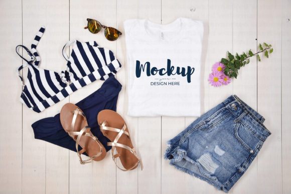 White Summer Shirt Mockup for Graphics and T-Shirts