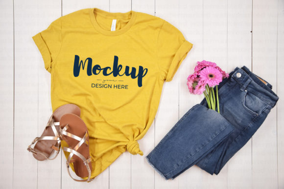 Yellow Shirt Mockup for T-Shirts and Graphics