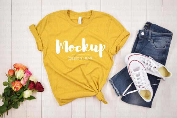 Yellow Tshirt Mockup Bella Canvas 3001